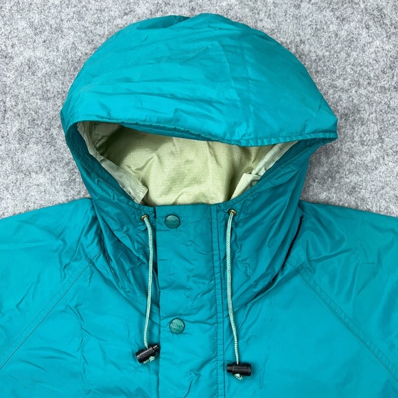 VTG LL Bean Jacket Mens Medium Green Gore-Tex Lightweight Hooded Waterproof Rain - Picture 3 of 14